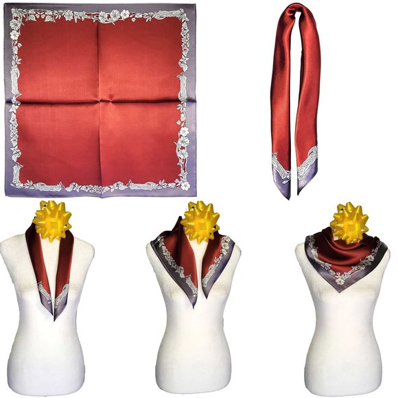 Accessories - NWT Genuine 100% Mulberry Silk Satin Scarf 21"x21" Small Square Shawl 54801